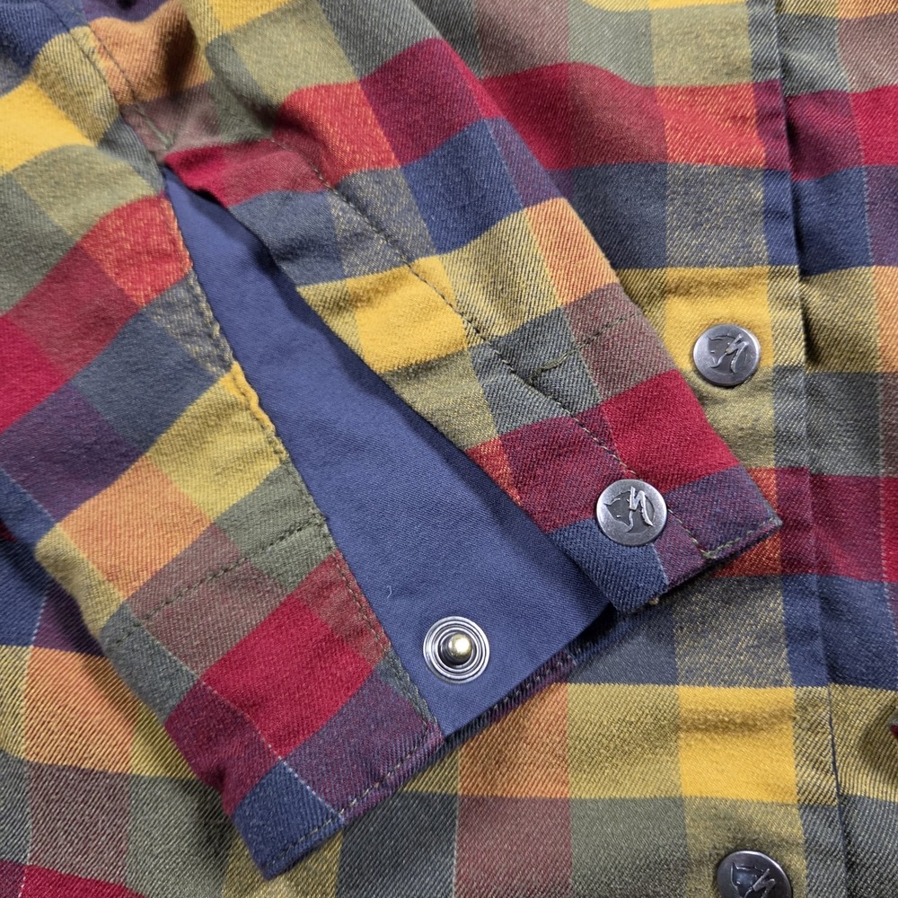 Fjallraven Specialized Shirt Womens XL Yellow Red Plaid Cycling Flannel Snap - Picture 4 of 9